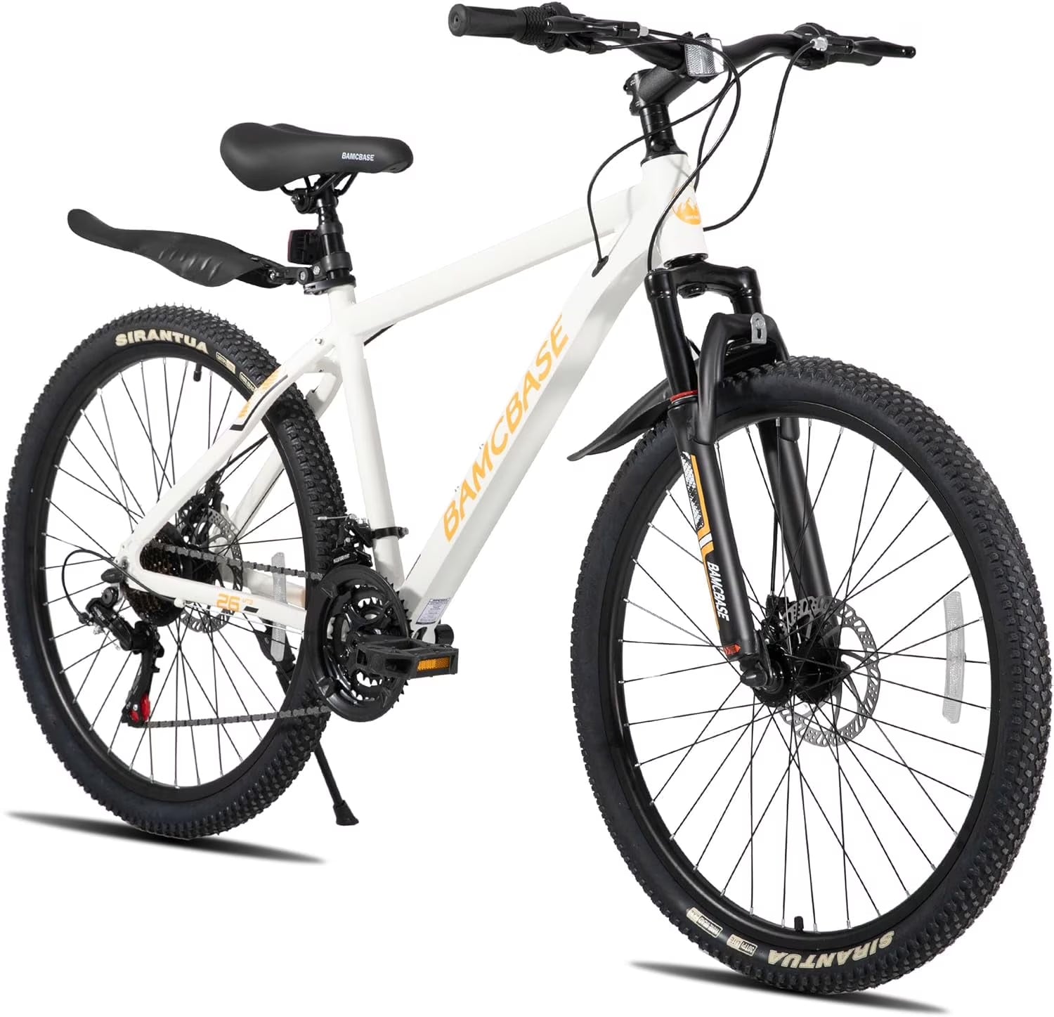 HILAND 26 in Mountain Bike, Mens and Womens Aluminum Frame MTB with 21 Speeds, Dis Brake, Hardtail Bicycle for Adults