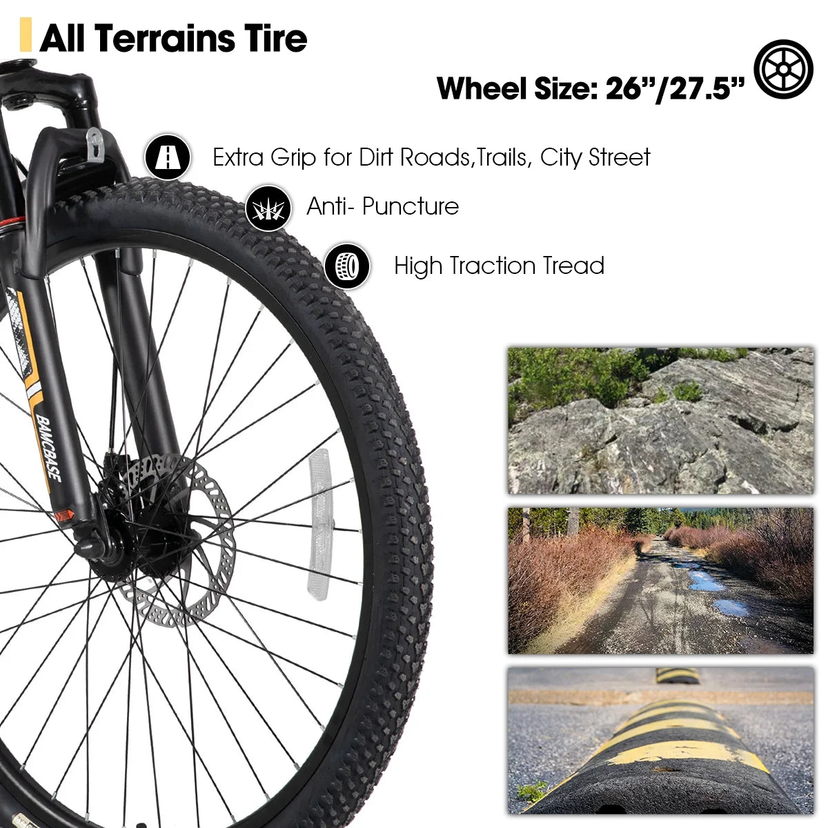 HILAND 26 in Mountain Bike, Mens and Womens Aluminum Frame MTB with 21 Speeds, Dis Brake, Hardtail Bicycle for Adults